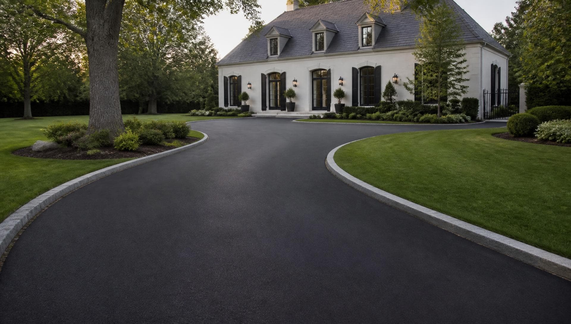 Allée en enrobé noir haut de gamme